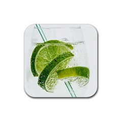 Lime Club Soda Drink Cocktail Rubber Coaster (square)  by Pakrebo