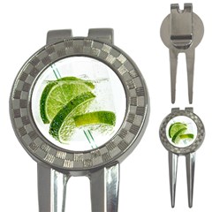 Lime Club Soda Drink Cocktail 3-in-1 Golf Divots by Pakrebo