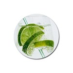 Lime Club Soda Drink Cocktail Rubber Coaster (Round)  Front