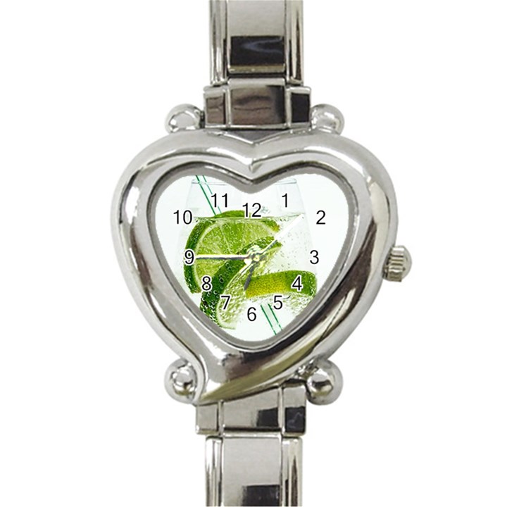 Lime Club Soda Drink Cocktail Heart Italian Charm Watch