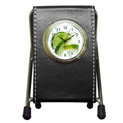 Lime Club Soda Drink Cocktail Pen Holder Desk Clock by Pakrebo