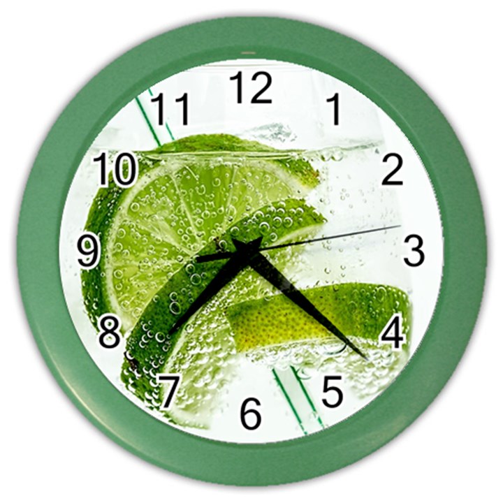 Lime Club Soda Drink Cocktail Color Wall Clock