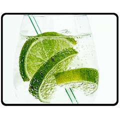 Lime Club Soda Drink Cocktail Fleece Blanket (medium)  by Pakrebo