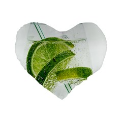 Lime Club Soda Drink Cocktail Standard 16  Premium Heart Shape Cushions by Pakrebo