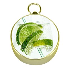 Lime Club Soda Drink Cocktail Gold Compasses by Pakrebo