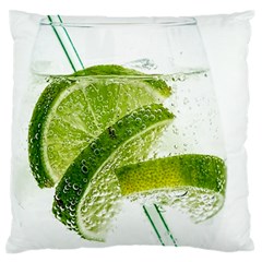 Lime Club Soda Drink Cocktail Large Flano Cushion Case (one Side) by Pakrebo