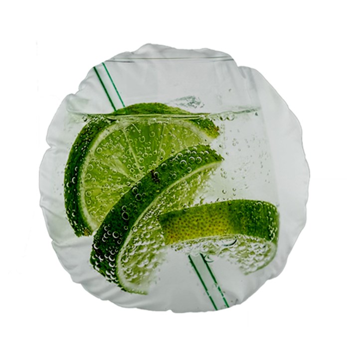 Lime Club Soda Drink Cocktail Standard 15  Premium Flano Round Cushions