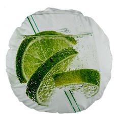 Lime Club Soda Drink Cocktail Large 18  Premium Flano Round Cushions by Pakrebo