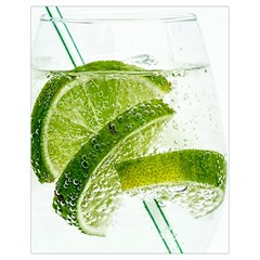 Lime Club Soda Drink Cocktail Drawstring Bag (small) by Pakrebo