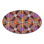 Decorated Colorful Bright Pattern Oval Magnet Front