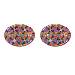 Decorated Colorful Bright Pattern Cufflinks (oval) by Pakrebo