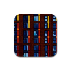 Architecture Color Colour Windows Rubber Square Coaster (4 Pack)  by Pakrebo