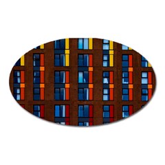 Architecture Color Colour Windows Oval Magnet by Pakrebo