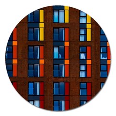 Architecture Color Colour Windows Magnet 5  (round) by Pakrebo