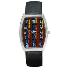 Architecture Color Colour Windows Barrel Style Metal Watch by Pakrebo