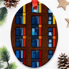 Architecture Color Colour Windows Oval Ornament (two Sides) by Pakrebo