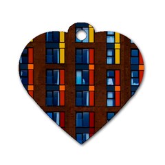 Architecture Color Colour Windows Dog Tag Heart (one Side) by Pakrebo