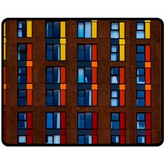 Architecture Color Colour Windows Double Sided Fleece Blanket (medium)  by Pakrebo