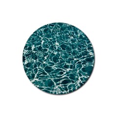 Pool Swimming Pool Water Blue Rubber Round Coaster (4 Pack)  by Pakrebo