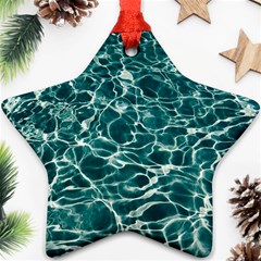 Pool Swimming Pool Water Blue Star Ornament (two Sides) by Pakrebo