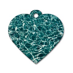 Pool Swimming Pool Water Blue Dog Tag Heart (one Side) by Pakrebo