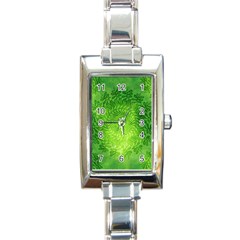 Pagan Mandala Seamless Tileable Green Rectangle Italian Charm Watch by Pakrebo