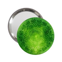 Pagan Mandala Seamless Tileable Green 2 25  Handbag Mirrors by Pakrebo