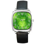 Pagan Mandala Seamless Tileable Green Square Metal Watch Front