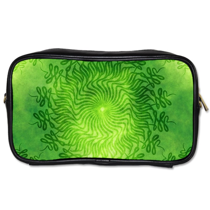 Pagan Mandala Seamless Tileable Green Toiletries Bag (Two Sides)