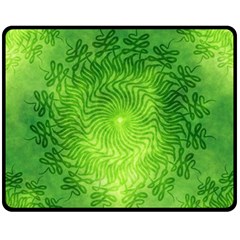 Pagan Mandala Seamless Tileable Green Fleece Blanket (medium)  by Pakrebo