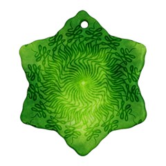 Pagan Mandala Seamless Tileable Green Snowflake Ornament (two Sides) by Pakrebo