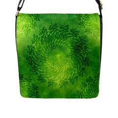 Pagan Mandala Seamless Tileable Green Flap Closure Messenger Bag (l) by Pakrebo