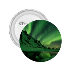 Snow Winter White Cold Weather Green Aurora 2 25  Buttons by Pakrebo