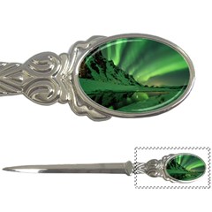 Snow Winter White Cold Weather Green Aurora Letter Opener by Pakrebo