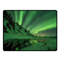 Snow Winter White Cold Weather Green Aurora Double Sided Fleece Blanket (small)  by Pakrebo