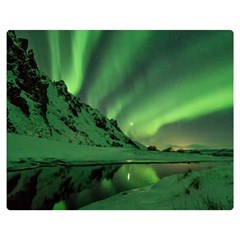 Snow Winter White Cold Weather Green Aurora Double Sided Flano Blanket (medium)  by Pakrebo