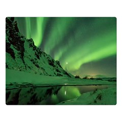 Snow Winter White Cold Weather Green Aurora Double Sided Flano Blanket (large)  by Pakrebo