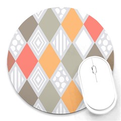 Non Seamless Pattern Diamond Shape Round Mousepads by Pakrebo