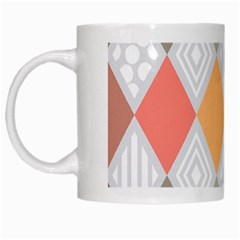 Non Seamless Pattern Diamond Shape White Mugs by Pakrebo