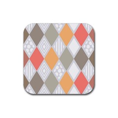 Non Seamless Pattern Diamond Shape Rubber Coaster (square)  by Pakrebo