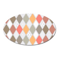 Non Seamless Pattern Diamond Shape Oval Magnet by Pakrebo