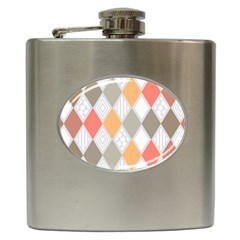 Non Seamless Pattern Diamond Shape Hip Flask (6 Oz) by Pakrebo