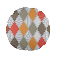 Non Seamless Pattern Diamond Shape Standard 15  Premium Flano Round Cushions by Pakrebo