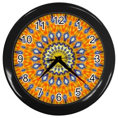 Fractal Kaleidoscope Mandala Wall Clock (black) by Pakrebo