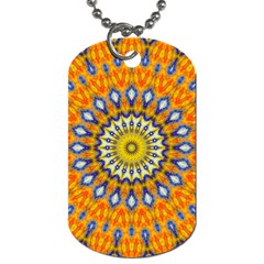 Fractal Kaleidoscope Mandala Dog Tag (one Side) by Pakrebo