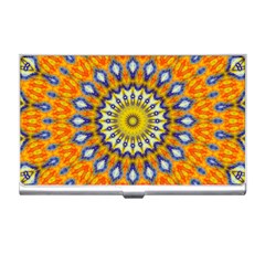 Fractal Kaleidoscope Mandala Business Card Holder by Pakrebo