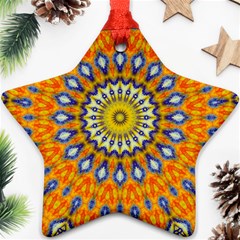 Fractal Kaleidoscope Mandala Star Ornament (two Sides) by Pakrebo