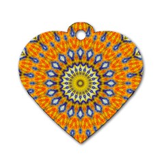 Fractal Kaleidoscope Mandala Dog Tag Heart (two Sides) by Pakrebo