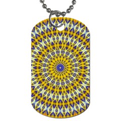 Fractal Kaleidoscope Mandala Dog Tag (one Side) by Pakrebo