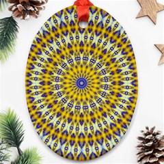 Fractal Kaleidoscope Mandala Oval Ornament (two Sides) by Pakrebo